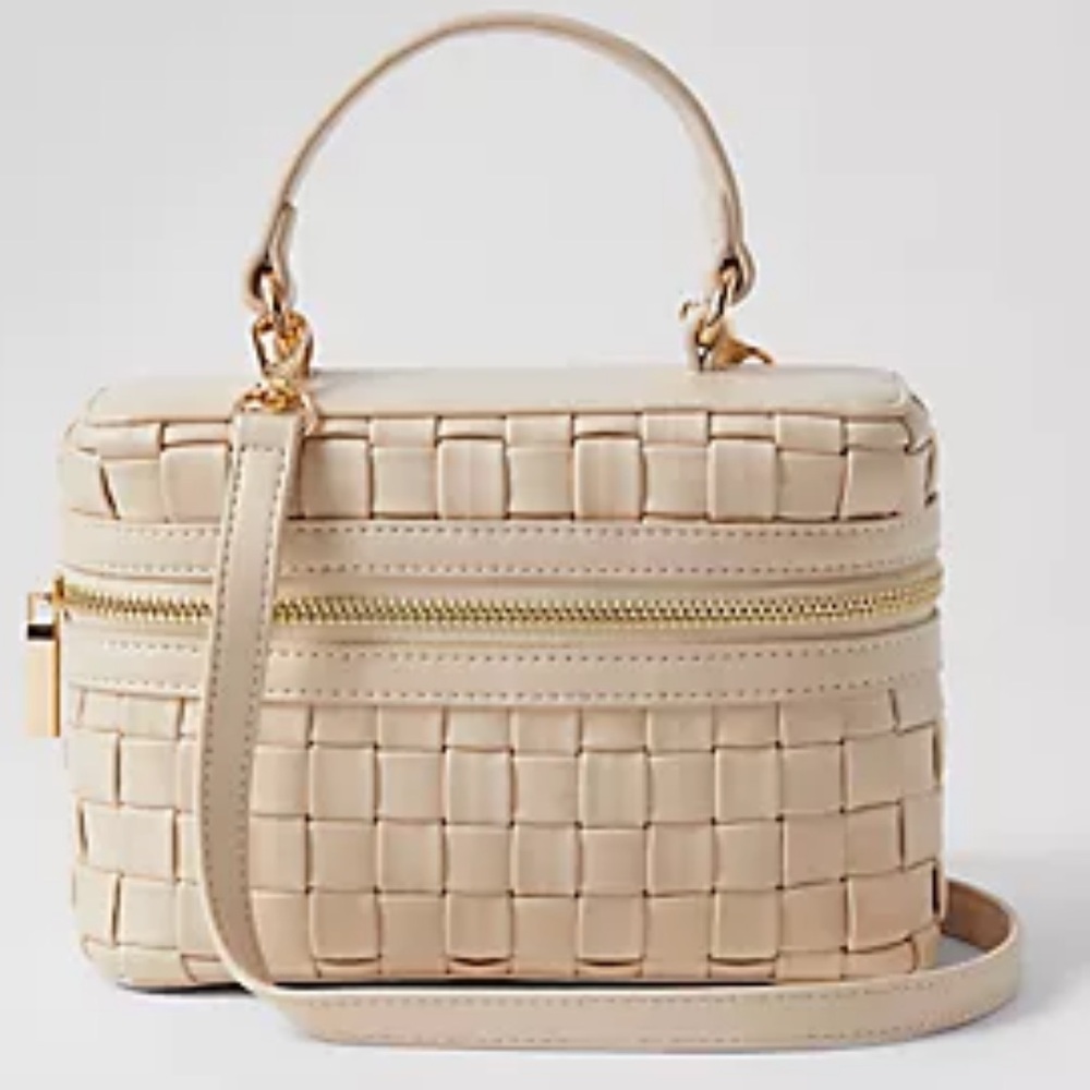 Ann Taylor NWT Cream Woven Women's Mini Handbag